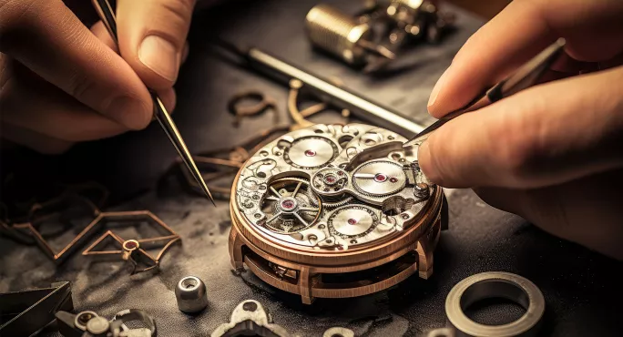 hands fixing watch