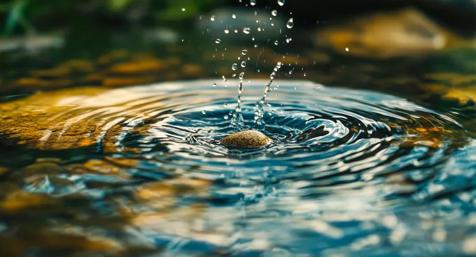 Stone thrown causing ripples