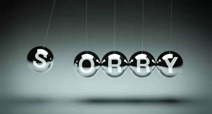 Newton's cradle with sorry
