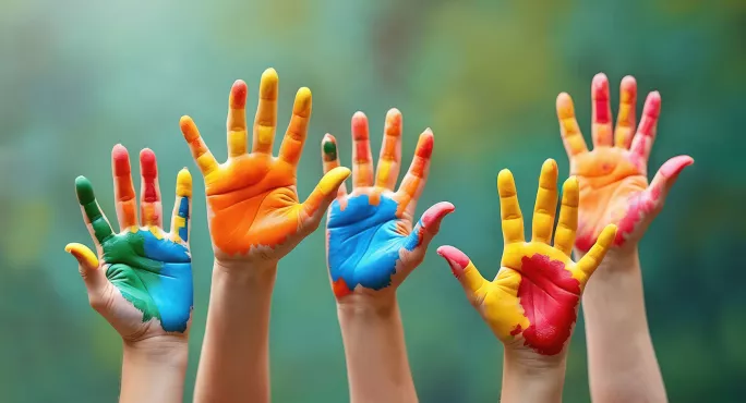 Five hands up