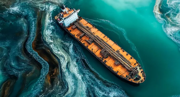 Oil tanker leak