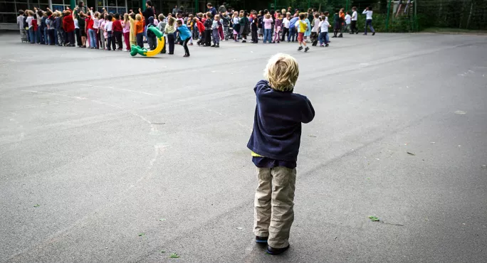 Child alone in playground