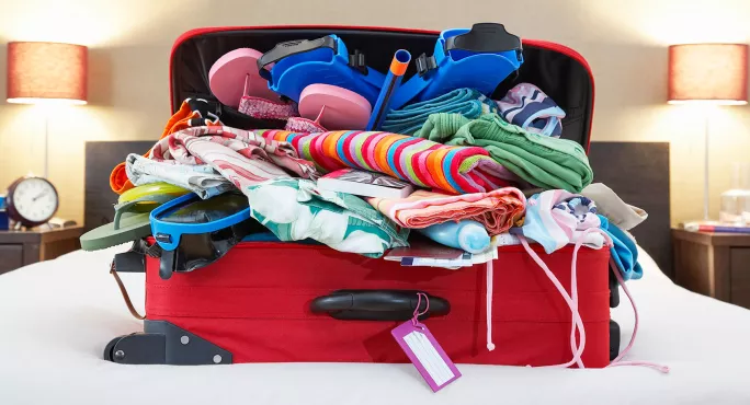 Overpacked suitcase