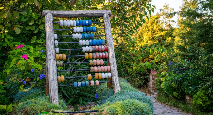 Large abacus in garden