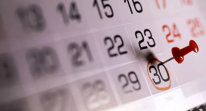 Pin in a calendar