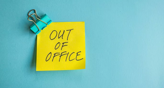 Out of office post it note