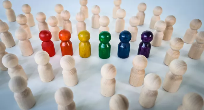 Rainbow coloured pegs