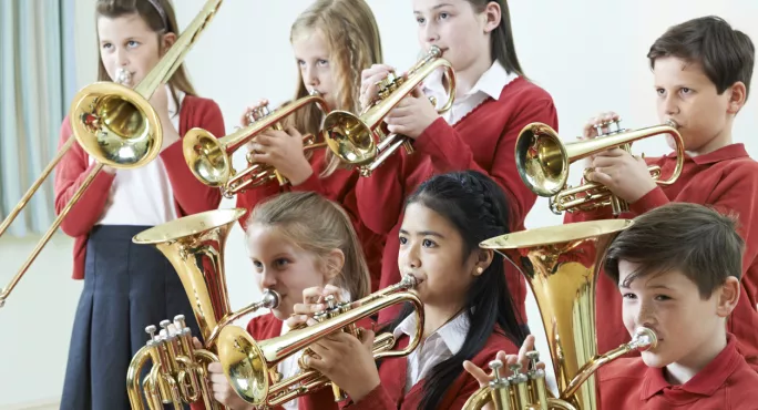 School Brass Band, Playing Instruments