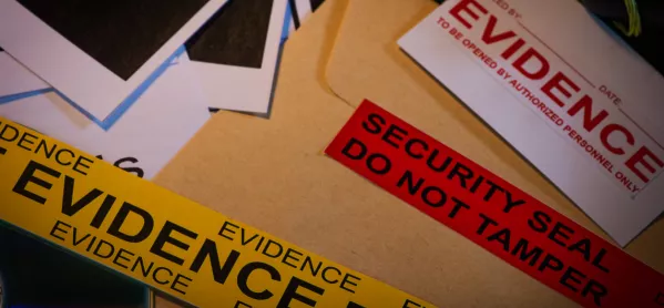 Police Evidence Files, & Tape Labelled "evidence"
