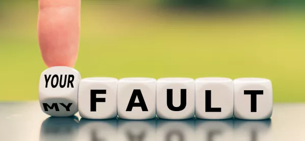 Finger Rolls Dice Over, Changing "my Fault" To Read "your Fault"