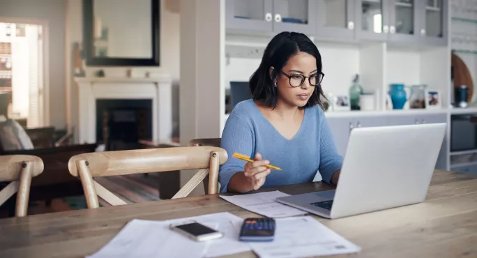 A Woman Working Part-time At Home