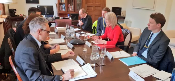 Treasury Minister Liz Truss Tweeted This Photo Showing A Roundtable At The Treasury, Including Luke Tryl & Dame Rachel De Souza.