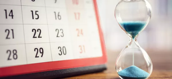 Hourglass, Next To Desk Calendar