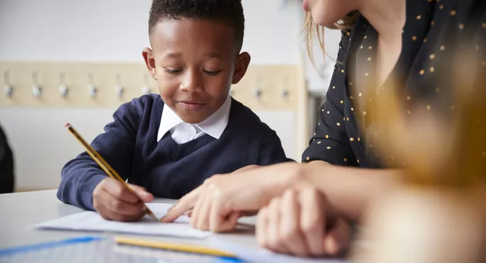 Child Studying In Primary School