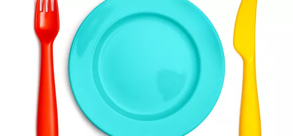Plate With Colourful Knife & Fork