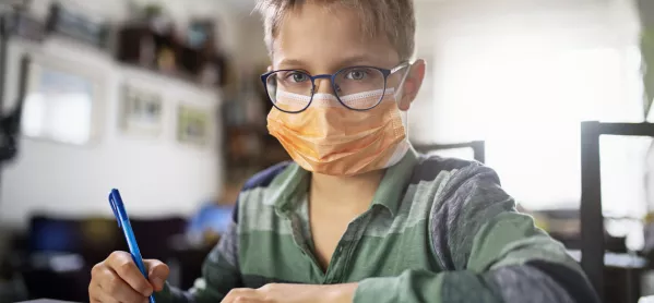 School Pupil Wearing Face Mask