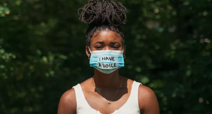 Girl In Blm Mask