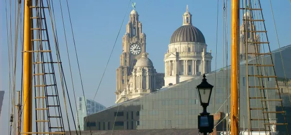 View Of Liverpool Cathedral From Docks