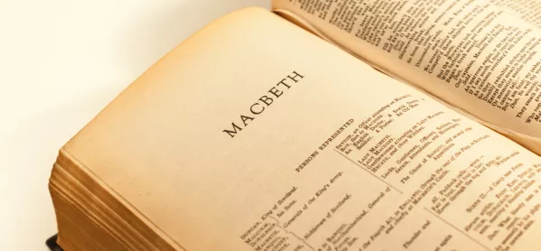 Text Of Macbeth, With Knife Resting On Top Of It