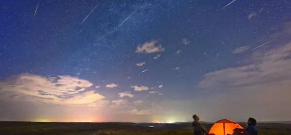 Two People, Watching Perseid Meteor Shower