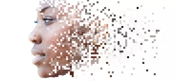 Pixellated Woman's Face