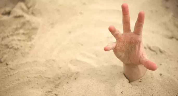 Hand, Sinking Into Quicksand