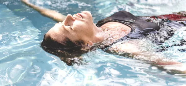 Woman, Relaxing In Swimming Pool