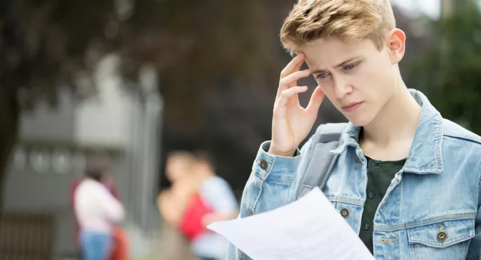 Teenager Upset About Exam Results