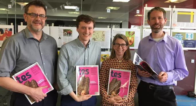 The Tes Podcast: Left To Right, Dave Speck, Will Hazell, Helen Ward & Martin George.