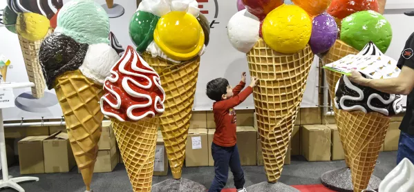 Child Surrounded By Giant Ice Creams