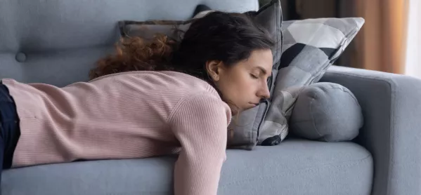 Gcse 2021 Grades: Exhausted Woman, Flopped Asleep On Sofa