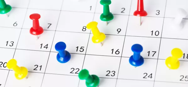 Teacher Planning: Pins In A Calendar