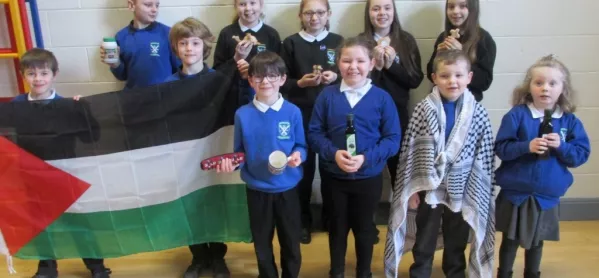 International Links: Pupils At Lockerbie Primary School Investigating 'culture In A Box' Items Sent From A School In Palestine