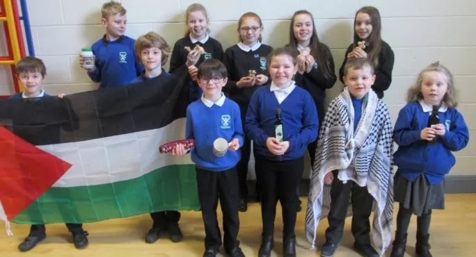 International Links: Pupils At Lockerbie Primary School Investigating 'culture In A Box' Items Sent From A School In Palestine
