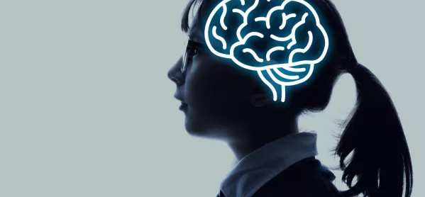 Profile Of Schoolgirl, With Image Of Brain Superimposed On Her Head