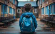 Lone pupil in playground