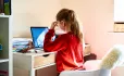 Girl at computer online