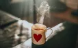 Heart on mug tea