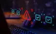 Symbols floating in air warning sign
