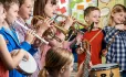 Classroom playing musical instruments