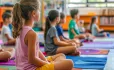 Children doing relaxation exercises