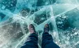 Standing on cracked ice