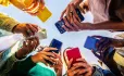 Students with smart phones