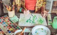 Someone painting plants