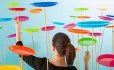 Woman spinning plates