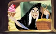 Wicked queen as witch with cake