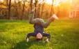 Child doing a forward roll