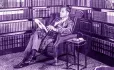 Gentleman quietly reading in an armchair