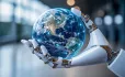 ai hand holding globe
