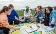 Students studying outside